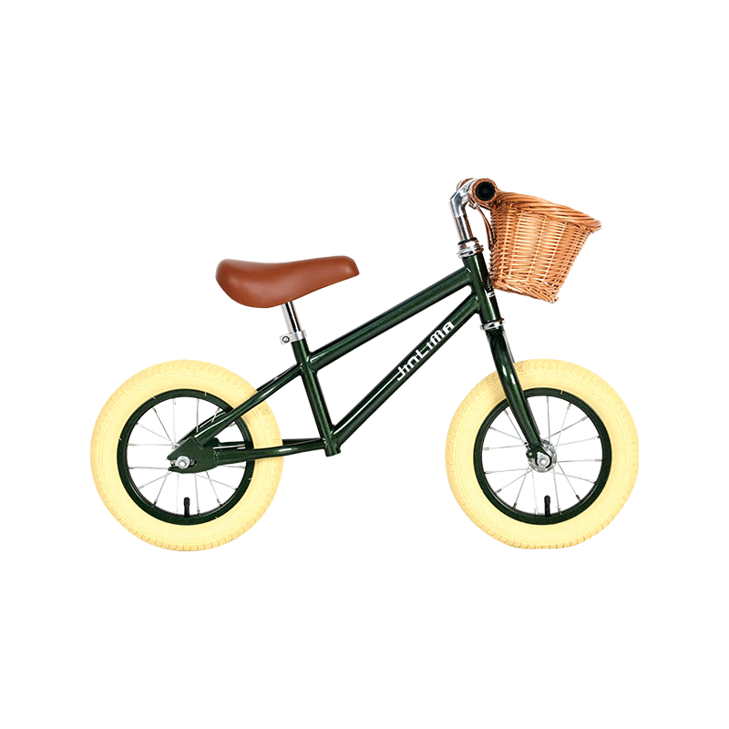 HYB-006 Green High Steel Kids 12 "Balance Bike met basket